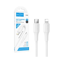 Cabo de Carregamento Hoco X120 Beneficio Tipo C para Lightning 27W 1m Branco